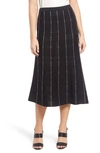 MING WANG MING WANG STRIPE STITCH A-LINE SKIRT,M9317C