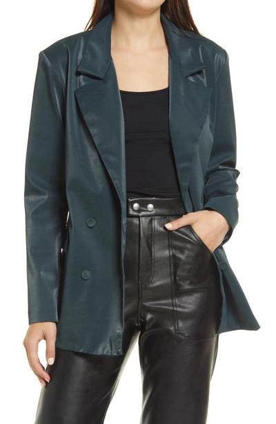 Blanknyc Double Breasted Faux Leather Blazer In Super Freak