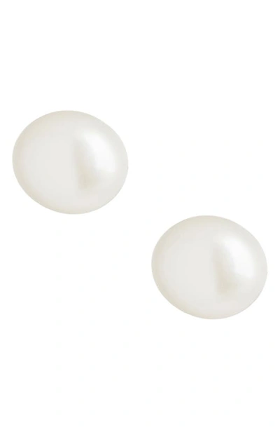 Sterling Forever Sterling Silver Baroque Pearl Stud In Grey