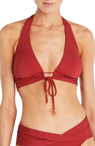 Robin Piccone Aubrey Halter Top In Brick