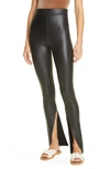Alix Nyc Carlisle Fau Leather Split Hem Pants In Black