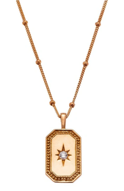 Sethi Couture Celeste Diamond Tag Pendant In Rose Gold