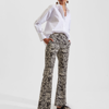 La Doublej Women's Saturday Night Printed Cotton Flared Pants In Fauve