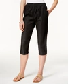 Alfred Dunner Classics Pull-on Cropped Denim Pants In Black