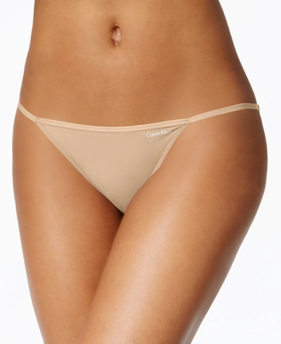 Calvin Klein Sleek String Bikini Underwear D3510 In Bare (nude )