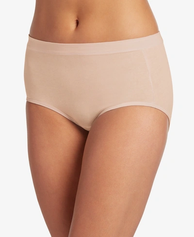 Jockey Cotton Stretch Brief 1556, Available In Extended Sizes In Light (nude )