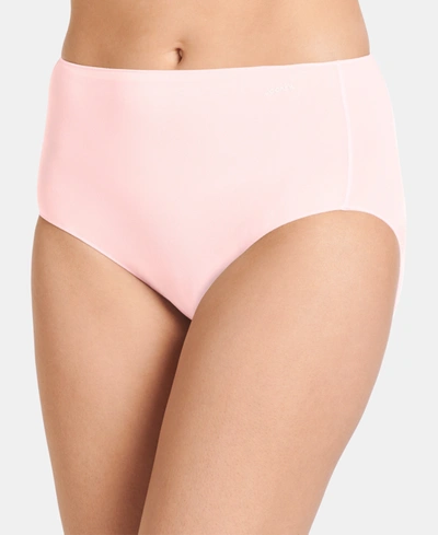 Jockey No Panty Line Promise Hip Brief Underwear 1372, Extended Sizes In Frosty Pink