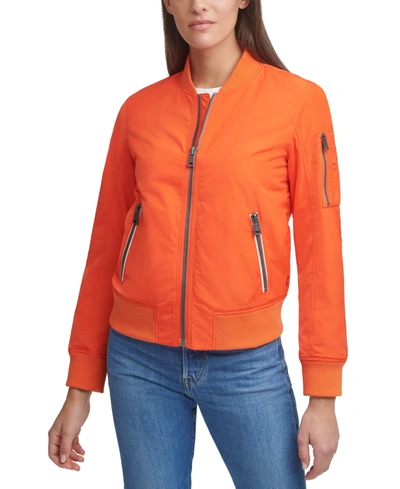 Levi's Women's Zip-detail Bomber Jacket In Cherry Tomato