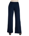 24seven Comfort Apparel Women's Plus Size Palazzo Pants In Navy