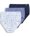 Jockey Plus Size Elance French Cut Brief 3-pack In Blue Orion/flower Garden Purple/thunder