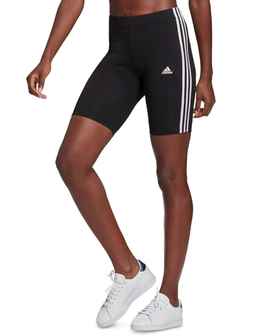 Adidas Originals Adidas Plus Size Essentials 3-stripes Bike Shorts In Black/white