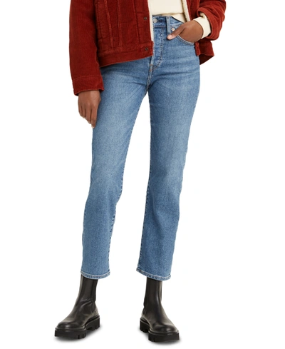 Levi's Women's Wedgie Straight-leg High Rise Cropped Jeans In Love In The Mist