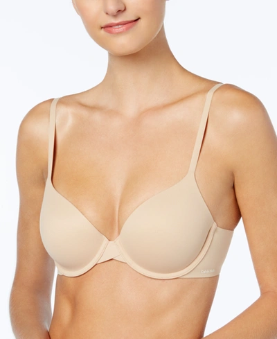 Calvin Klein Perfectly Fit Full Coverage T-shirt Bra F3837 In Bare (nude )
