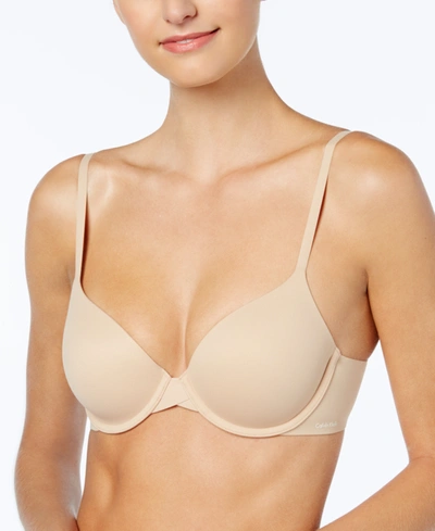 Calvin Klein Perfectly Fit Full Coverage T-shirt Bra F3837 In Ivory/cream