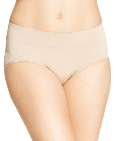 Warner's No Pinches No Problems Striped Hipster Underwear Ru0501p In Toasted Almond (nude )