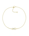 MACY'S DIAMOND ACCENT INFINITY ANKLET IN 14K GOLD-PLATED STERLING SILVER , 9" + 1" EXTENDER