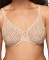 WACOAL HALO LACE MOLDED UNDERWIRE BRA 851205, UP TO G CUP