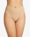 Hanky Panky Breathesoft Hi-rise Thong Underwear In Taupe (nude )