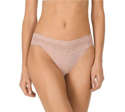 Natori Bliss Perfection Lace-waist Thong Underwear 750092 In Cameo Rose (nude )