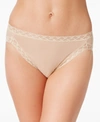Natori Bliss Lace-trim Cotton French-cut Brief Underwear 152058 In Cafe (nude )