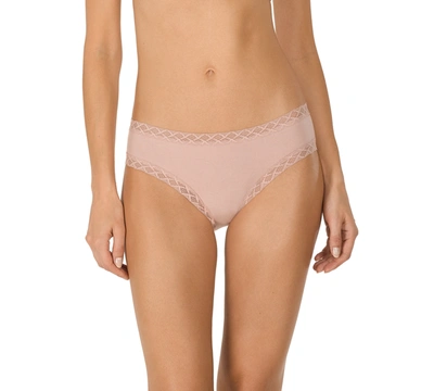 Natori Bliss Lace-trim Cotton Brief Underwear 156058 In Rose Beige (nude )