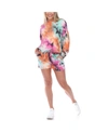 White Mark Women's Tie Dye Lounge Top Shorts Set, 2-piece In Mint/pink