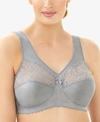 Glamorise Women's Full Figure Plus Size Magiclift Original Wirefree Support Bra 1000 In Soft Gray