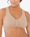 Glamorise Women's Full Figure Plus Size Complete Comfort Wirefree Cotton T-back Bra 1908 In Cafe