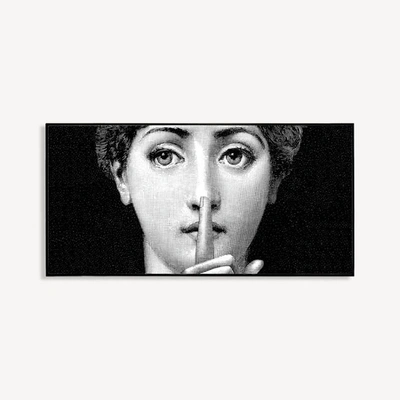 Fornasetti Panel Silenzio In White/black