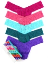 Hanky Panky Women's 5-pk. Holiday Signature Lace Original Rise One Size Thong In Assorted Brights