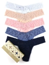 Hanky Panky Holiday Original Rise Cotton Thong, Pack Of 5 In Assorted Neutrals