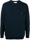 Ports V Crewneck Cotton Sweatshirt In Blue
