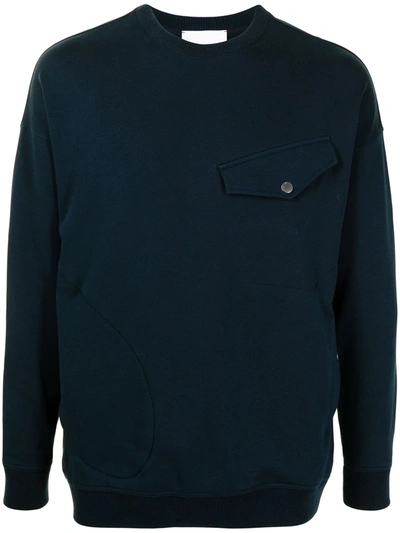 Ports V Crewneck Cotton Sweatshirt In Blue