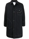 Ports V Logo-appliqué Denim Coat In Blue