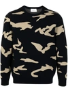 Ports V Camouflage-pattern Wool Sweater In Blue