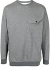 Ports V Chest Flap-pocket Jumper In Grey