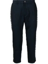 Ports V Frayed-edge Cropped Trousers In Blue