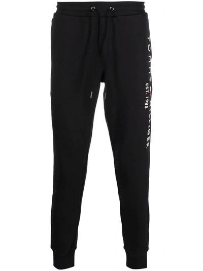 Tommy Hilfiger Logo Print Joggers In Black