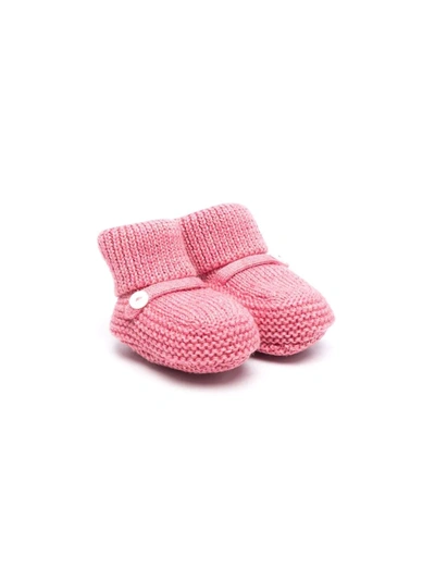 Little Bear Babies' 针织拖鞋 In Pink