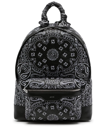 Amiri Men's Bandana Leather Backpack In Black