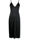 Fleur Du Mal Black Eco Luxe Keyhole Slip Dress In Black