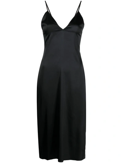 Fleur Du Mal Black Eco Luxe Keyhole Slip Dress