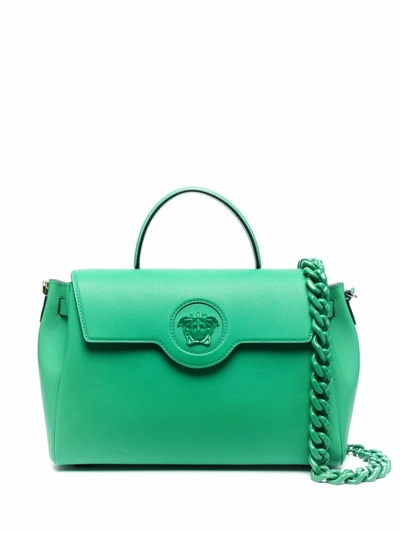 Versace La Medusa Tote Bag In Green