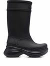 Balenciaga Black Crocs Edition Rubber Boots In Black