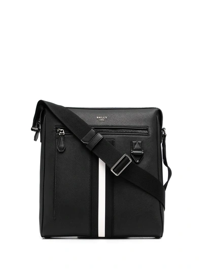 Bally Stripe-detail Messenger Bag In Black