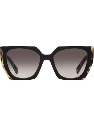 Prada Oversized Tortoiseshell-effect Sunglasses In Black