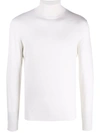 Dell'oglio Fine Knit Roll Neck Jumper In White