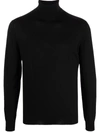 Dell'oglio Fine Knit Roll Neck Jumper In Black