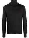 Dell'oglio Roll Neck Merino Wool Jumper In Brown