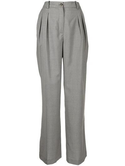Loulou Studio High-rise Wide Leg Trousers In Grey